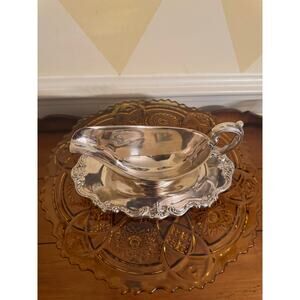 VTG Silverplate Gravy Boat with Attached Underplate | Elegant Serving Sauce Boat